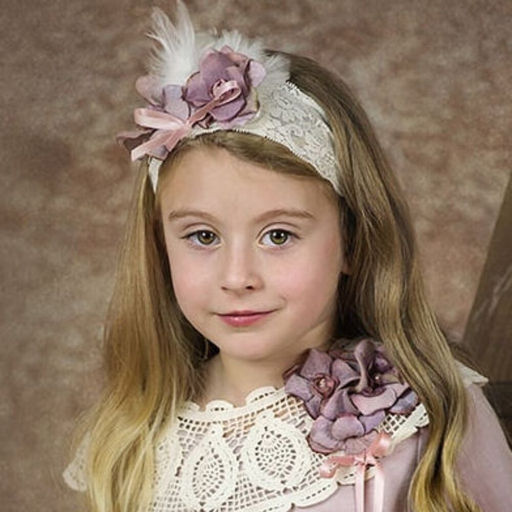 Frilly Frocks‎ Haute Baby Annabelle Lace Purple Girls Headband NEW sz 4-7